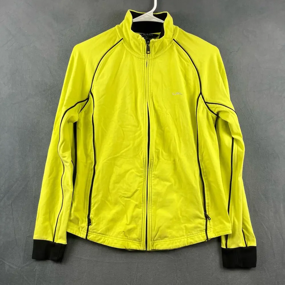 Lauren Ralph Lauren Women Medium Fitted Jacket Performance Zip Up Vintage Yellow